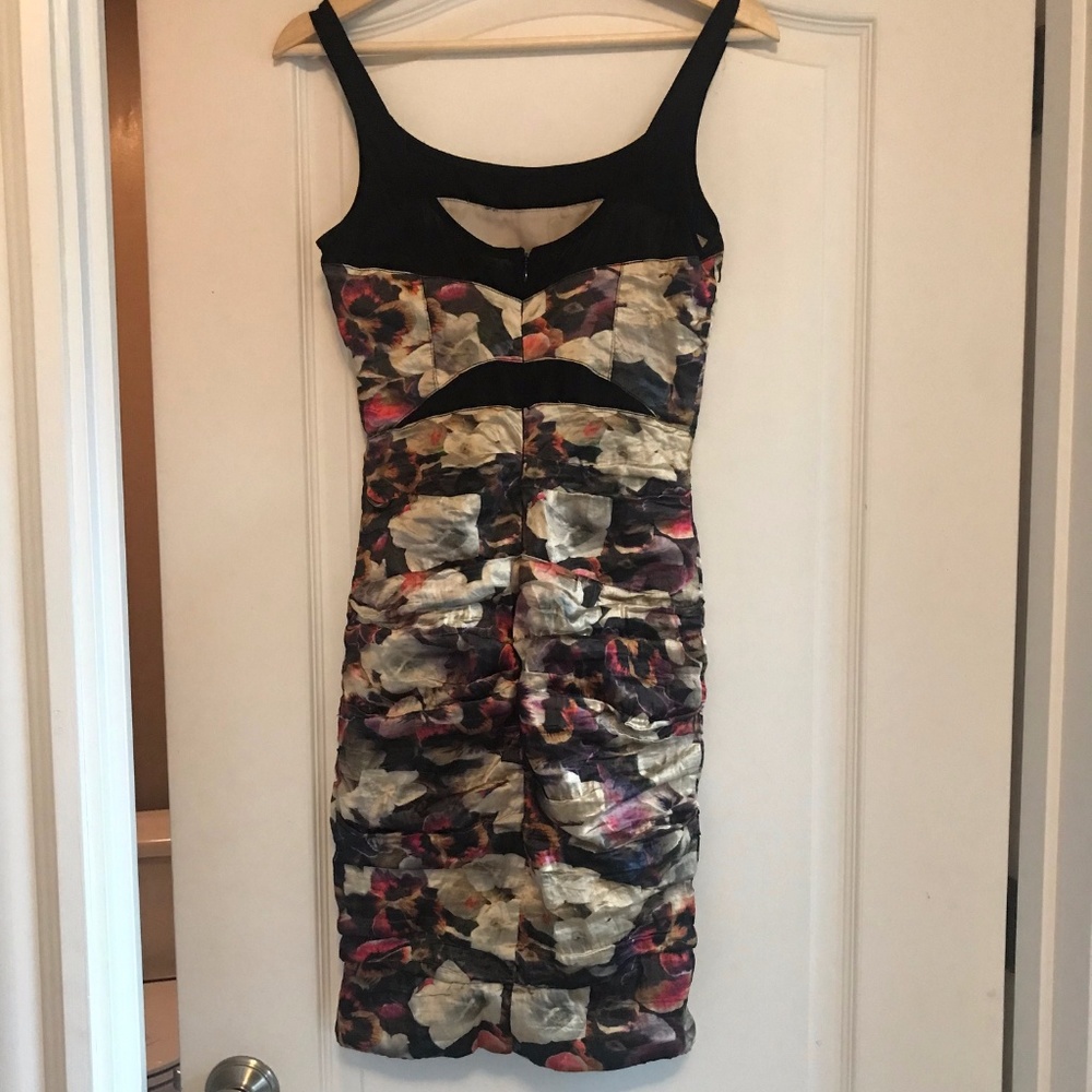 Nicole Miller Fitted Ruched Cocktail Dress